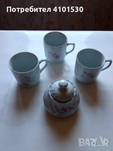 Захарница и 3 чаени чаши