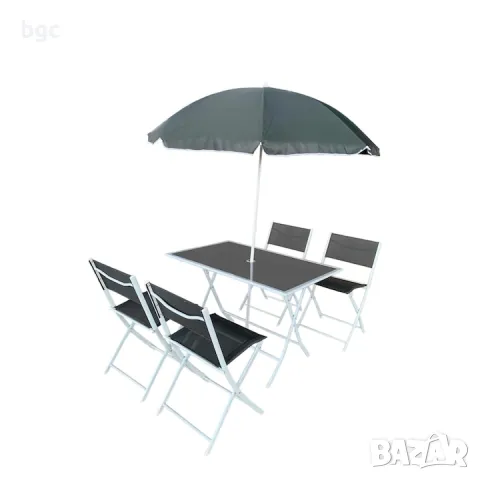 Комплект 6 части маса + Чадър + Столове Piknik - 24 месеца гаранция
