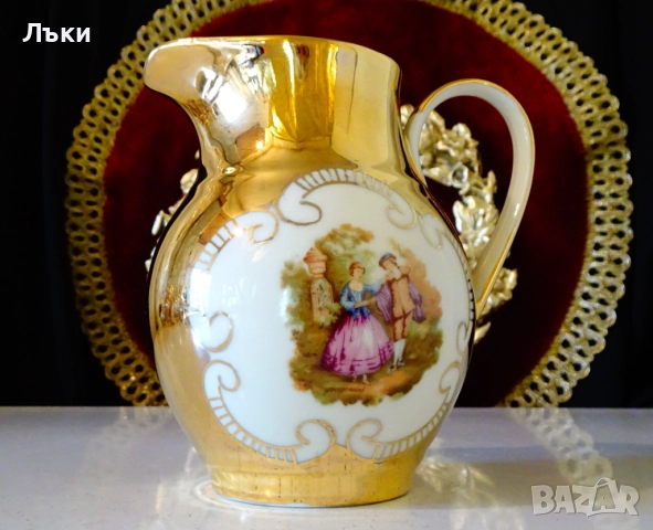 Каничка баварски порцелан,злато,картина,250 мл. 