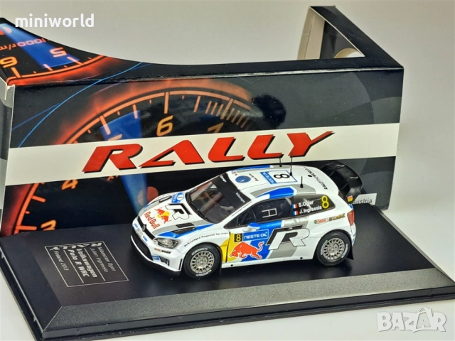 VOLKSWAGEN POLO R WRC n.8 S.Ogier Rally Finland 2013 - мащаб 1:43 на IXO моделът е нов PVC кейс, снимка 4 - Колекции - 52402697