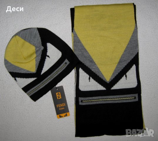 FENDI шал и шапка комплект, снимка 4 - Шапки - 35025016