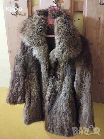 кожено палто от лисица 