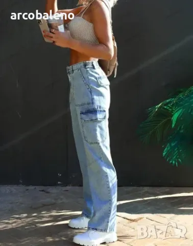 Дамски дънки с много джобове от пран деним, 3цвята , снимка 4 - Дънки - 48083698