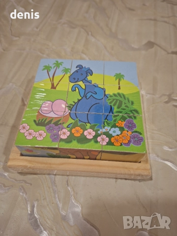 Дървени кубчета – Динозаври