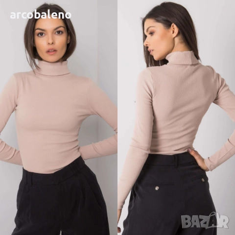 Дамска блуза с оребрена яка Elisee, 6цвята , снимка 10 - Блузи с дълъг ръкав и пуловери - 52370517