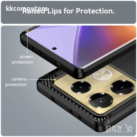 Infinix Note 40 Pro 5G Удароустойчив Carbon Fiber Калъф и Протектор, снимка 7 - Калъфи, кейсове - 51275126