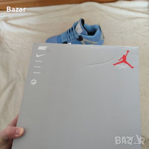 Nike Air Jordan 4 Retro University Blue Unc размер 44 номер нови обувки Кецове оригинални , снимка 15 - Кецове - 39029199