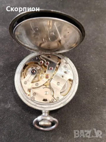 Швейцарски джобен часовник - Chronometre ARGENTAN CHROME, снимка 8 - Джобни - 51453087