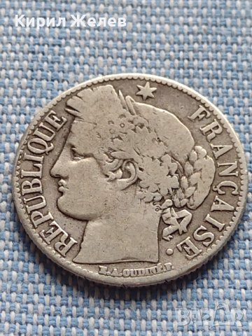 Сребърна монета 1 франк 1872г. Париж Франция 36486, снимка 2 - Нумизматика и бонистика - 42903633