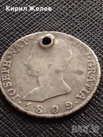 СРЕБЪРНА МОНЕТА 4 реала 1809г. Хосе Напалеон Мадрид Испания УНИКАТ 13674