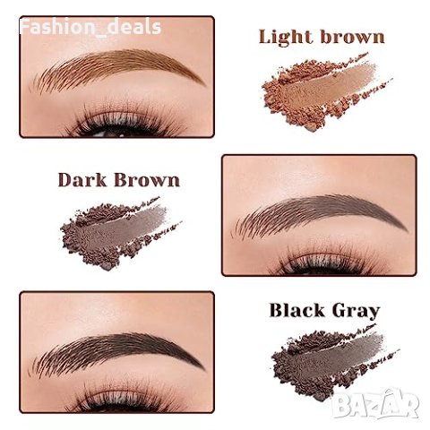 Нов Сет Светлокафяв Печат за Вежди +10 Шаблона и Четка козметика жени, снимка 3 - Други - 42835615