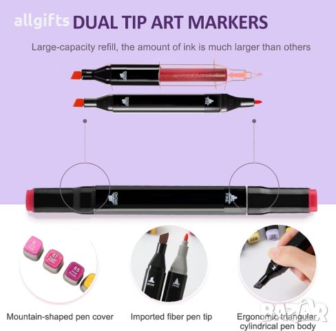 Двувърхи маркери комплект 48 броя на алкохолна основа - Touch, снимка 4 - Рисуване и оцветяване - 44385715