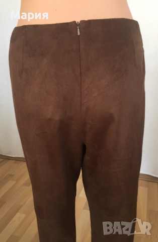 С / М Нов Дамски Панталон Yansi Fugel Имитира Велур Кафяв Есенен Зимен, снимка 17 - Панталони - 51825842