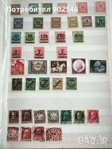 Класьор със стари германски марки , снимка 2 - Филателия - 52857708