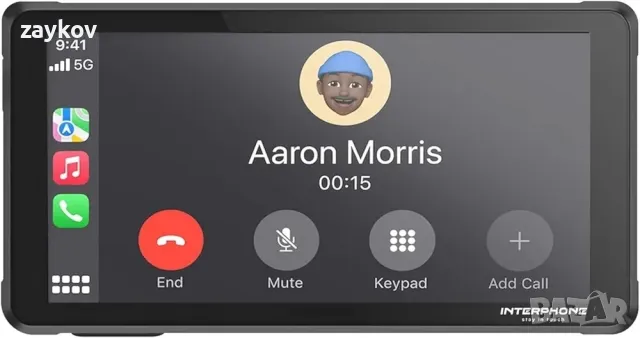 ИНТЕРФОН - Екран за мотоциклети Carplay - Android с стойка за кормило, снимка 8 - Аксесоари и консумативи - 49619221