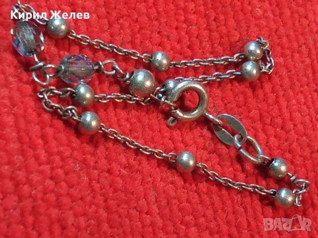 НЕЖНА СРЕБЪРНА ГРИВНА СРЕБРО 925 с ФАСЕТИРАНИ СИНИ ЦИРКОНИ 38500, снимка 13 - Гривни - 45502492