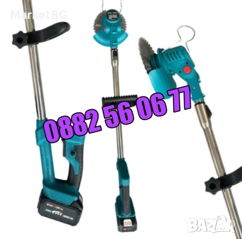 Комплект 3в1 акумулаторен тример, лозарска ножица и мини трион 36V 8Ah, снимка 2 - Градинска техника - 53250358