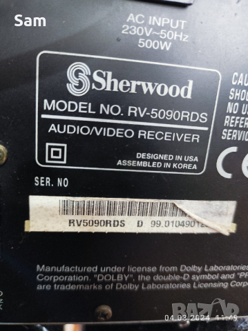 Усилвател Sherwood RV-5090 RDS, снимка 2 - Ресийвъри, усилватели, смесителни пултове - 44597468