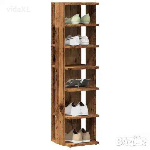 vidaXL Шкаф за обувки, старо дърво, 28x27x102 см, инженерна дървесина, снимка 2 - Шкафове - 56148210