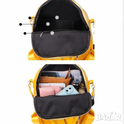 Дамска чанта - раница Ketty Yellow, снимка 5 - Чанти - 39279244