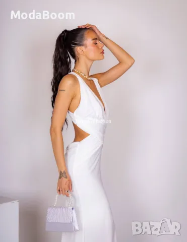 Бяла дълга дамска рокля , снимка 2 - Рокли - 48076793