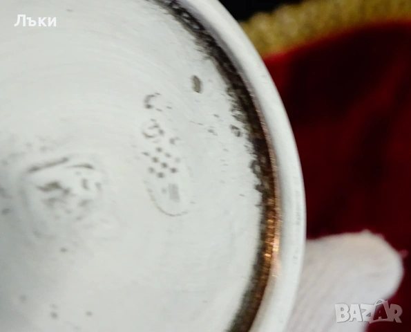 Калаена чаша за ракия с Елен,Кошута,Сърне. , снимка 6 - Антикварни и старинни предмети - 53989334