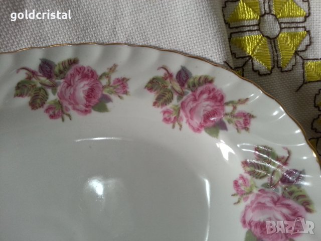 Стар български порцелан плато елипса , снимка 3 - Антикварни и старинни предмети - 42225143