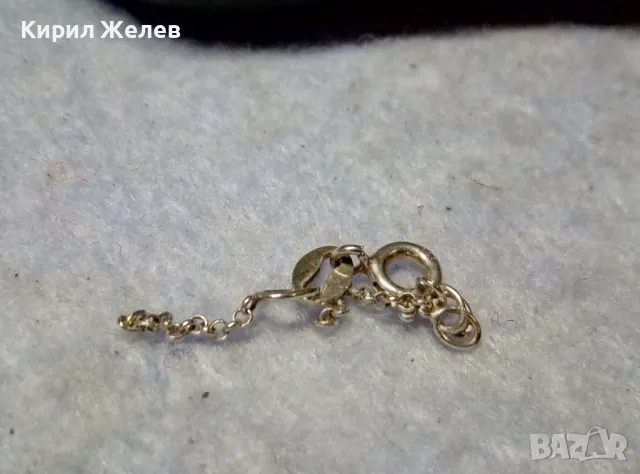 СТАРА СРЕБЪРНА ЗАКОПЧАЛКА СРЕБРО 925 ITALY с БЯЛА ПОЗЛАТА КАРАБИНКА За ГРИВНА КОЛИЕ ВЕРИЖКА 49933, снимка 4 - Други - 49525359