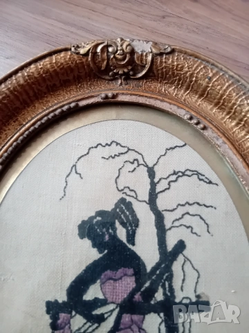 Старинен гоблен, снимка 3 - Антикварни и старинни предмети - 54191136