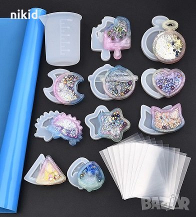 10 модела силиконов молд форма фондан смола бижутерски шоколад шейкъри Shaker, снимка 8 - Форми - 30541933