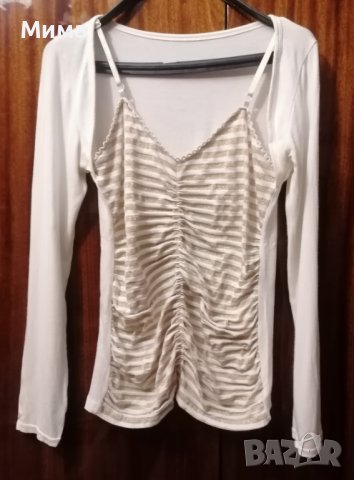 Блуза с дълъг ръкав, имитация на потник, размер M, 4 лв., снимка 1 - Блузи с дълъг ръкав и пуловери - 40114185