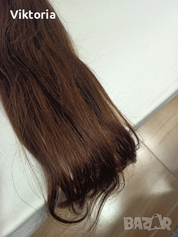 Естествена европейска коса 55см.100гр.с клипси , снимка 3 - Аксесоари за коса - 52525503