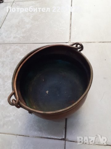 Медно котле с дръжка, снимка 2 - Декорация за дома - 42036557