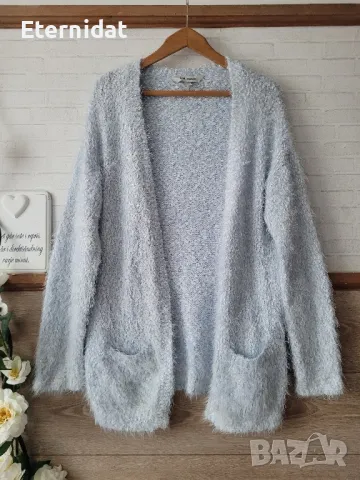 Пухена синя връхна жилетка , снимка 11 - Жилетки - 47803628