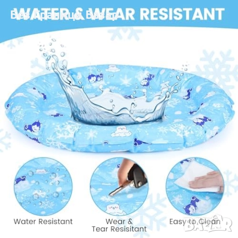 Нова Кръгла охлаждаща подложка за домашни любимци котка нетоксичен гел, снимка 4 - За котки - 51641006