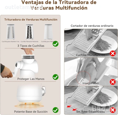 Ренде за зеленчуци, сирене, ядки, KitchenBoss: 3 в 1, снимка 2 - Други - 53346334