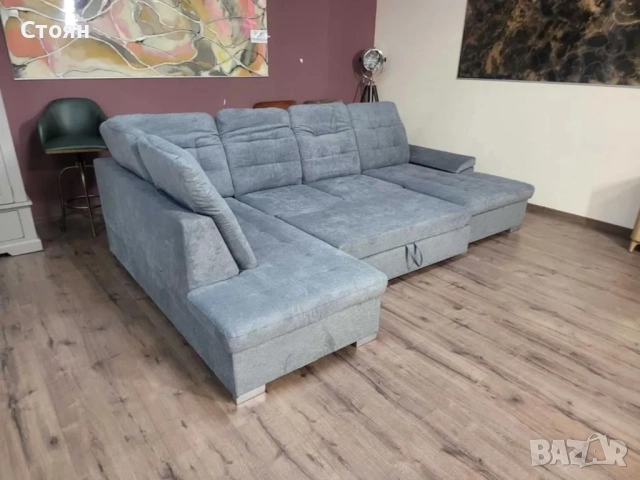 ПРОМОЦИЯ!!! Светло сив П - образен ъглов диван Nixon с функция сън, снимка 12 - Дивани и мека мебел - 52829776