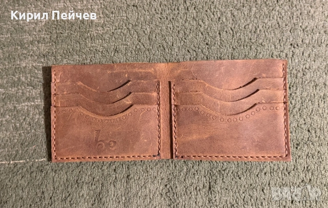 Чисто нов ръчно изработен портфейл от естествена кожа, снимка 2 - Портфейли, портмонета - 53916621