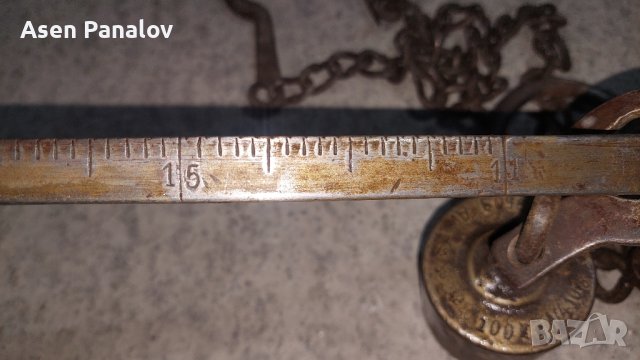 Продавам стар кантар до 100кг, снимка 4 - Антикварни и старинни предмети - 42862631