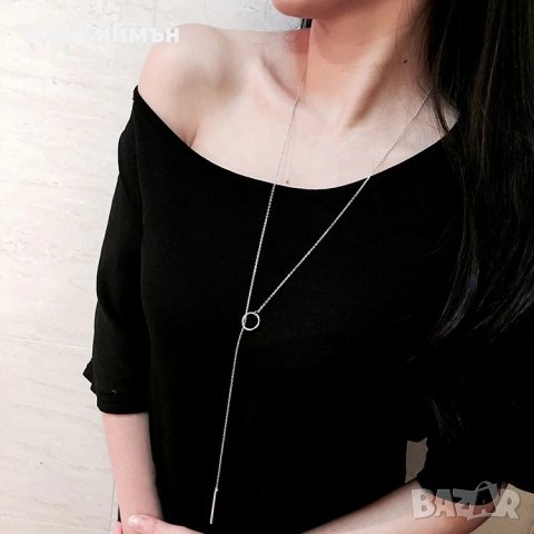 Сребърен синджир с нежна плочка, снимка 3 - Колиета, медальони, синджири - 32160652