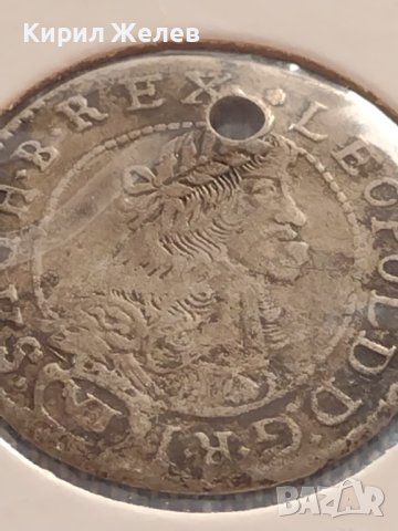Сребърна монета 6 кройцера 1681г. Леополд първи Кремниц Унгария 24939, снимка 3 - Нумизматика и бонистика - 42871622