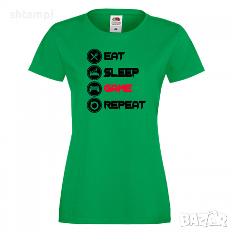 Дамска тениска Game 1 Eat,Sleep,Game,Anime,Repeat,Ядене,Спане,Геймс,, снимка 10 - Тениски - 36420095