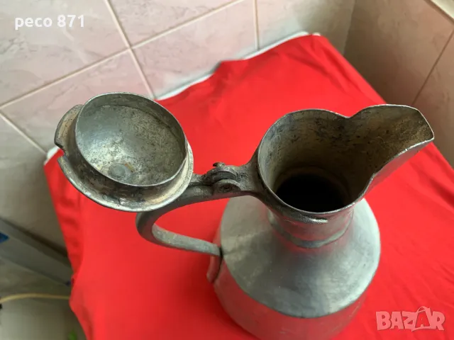 Стар бакърен гюм/кана, снимка 3 - Антикварни и старинни предмети - 49617411