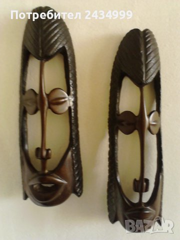 Продавам 2 африкански маски от абанос ., снимка 1 - Други - 36887967