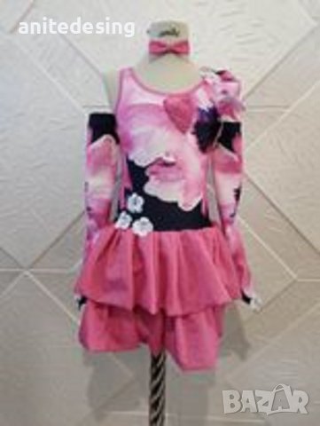 Рокля за спортни танци в цикламено, снимка 3 - Детски рокли и поли - 39744168