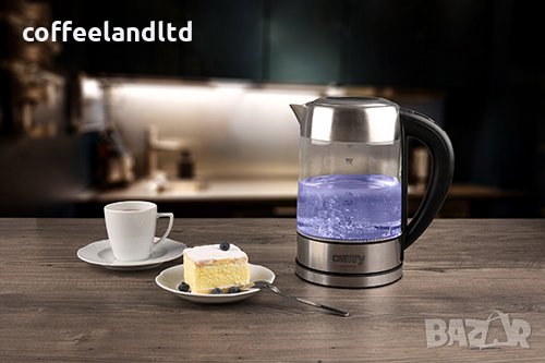 Стъклена електрическа кана със светлинен индикатор 1,7 л.  CR 1289 , снимка 6 - Кани - 31414899