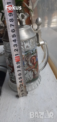 Колекционерска немска музикална халба за бира капак свиреща, снимка 6 - Антикварни и старинни предмети - 53335973