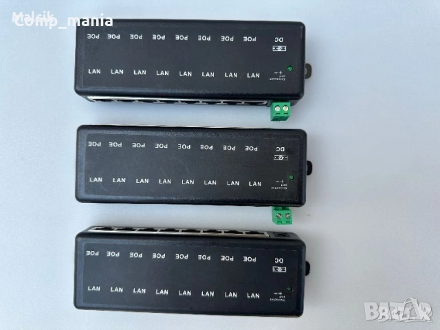 8Port Poe Injector 8Порта DC Мрежови Инжектор IP Камери NVR 8хПортов Суич от които 8хПорт POE
