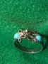 СТАР ТЮРКОАЗЕН МЕЛХИОРЕН ПРЪСТЕН МАЙСТОРСКА РЪЧНА ФИЛИГРАННА ИЗРАБОТКА РУСИЯ 44271, снимка 14