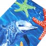 2868 Плажна кърпа Делфин с морски звезди, 150x70 cm, снимка 4
